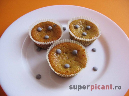 Briose cu banane si fulgi de ciocolata Briose cu banane si fulgi de ciocolata